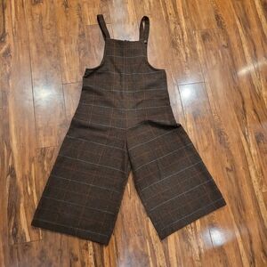 Elegant Brown Plaid Jumpsuit